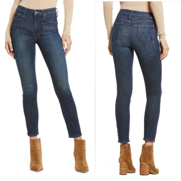 Mother Denim The Looker Crop Jeans in Switch it Up Medium Wash Skinny Size 26 - Picture 1 of 16